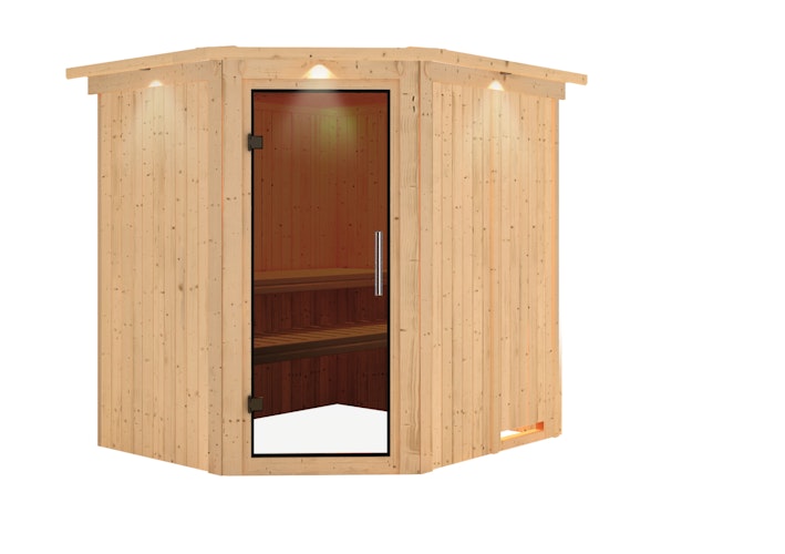 Karibu Sauna Siirin mit Eckeinstieg 68 mm
