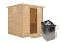 Vorschaubild Karibu Sauna Mojave - Massivholzsauna mit Fronteinstieg 38 mm