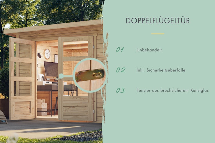 Karibu Woodfeeling Gartenhaus Askola 2/3/3,5/4/5/6 - 19 mm inkl. gratis Innenraum-Pflegebox im Wert von 99€ Bild