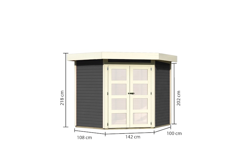 Karibu Gartenhaus Gerätehaus Goldendorf 3/5 - 19 mm inkl. gratis Innenraum-Pflegebox im Wert von 99€ Bild