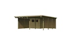 Vorschaubild Karibu Doppelcarport Eco 2 mit integriertem Abstellraum klein - kesseldruckimprägniert