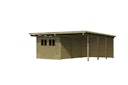 Vorschaubild Karibu Doppelcarport Eco 2 mit integriertem Abstellraum groß - kesseldruckimprägniert