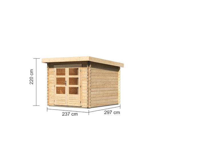 Karibu Woodfeeling Gartenhaus Bastrup 4 naturbelassen - 28 mm inkl. gratis Innenraum-Pflegebox im Wert von 99€ Bild