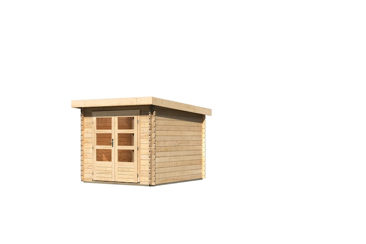 Karibu Woodfeeling Gartenhaus Bastrup 4 naturbelassen - 28 mm inkl. gratis Innenraum-Pflegebox im Wert von 99€ Bild