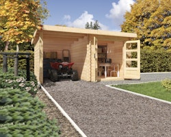 Karibu Woodfeeling Gartenhaus Bastrup 2 naturbelassen - 28 mm |  Mein-Gartenshop24