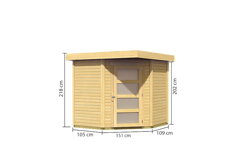 Karibu Woodfeeling Gartenhaus Schwandorf 3/5 - 19 mm inkl. gratis Innenraum-Pflegebox im Wert von 99€ Bild