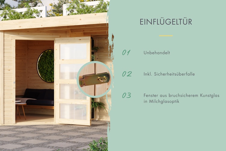 Karibu Woodfeeling Gartenhaus Schwandorf 3/5 - 19 mm inkl. gratis Innenraum-Pflegebox im Wert von 99€ Bild