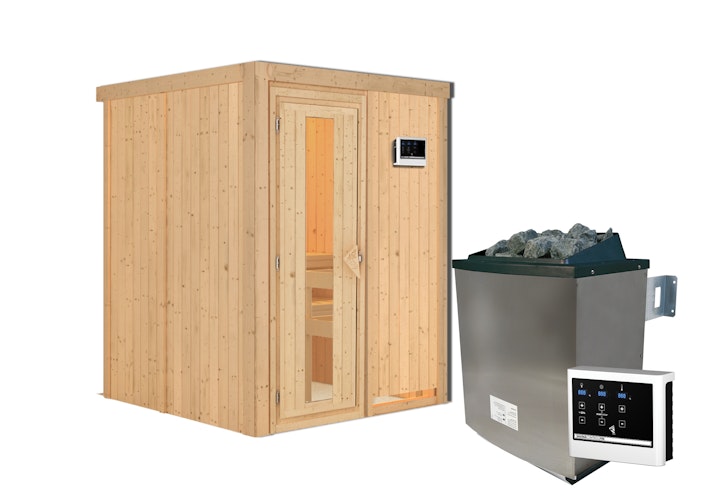 Karibu Sauna Norin mit Fronteinstieg 68 mm