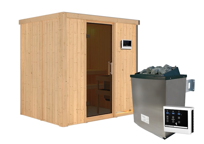 Karibu Sauna Bodin mit Fronteinstieg 68 mm