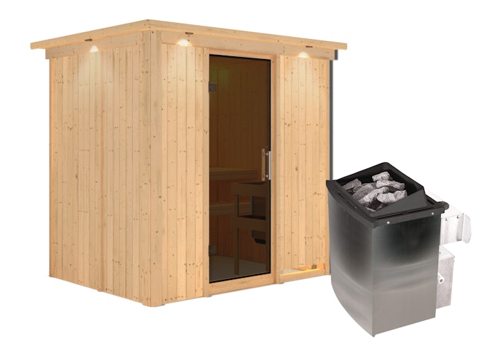 Karibu Sauna Bodin mit Fronteinstieg 68 mm