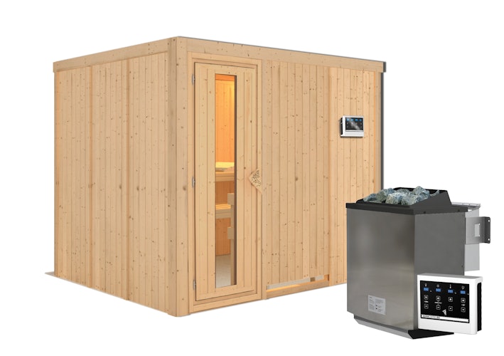 Karibu Sauna Gobin mit Fronteinstieg 68 mm