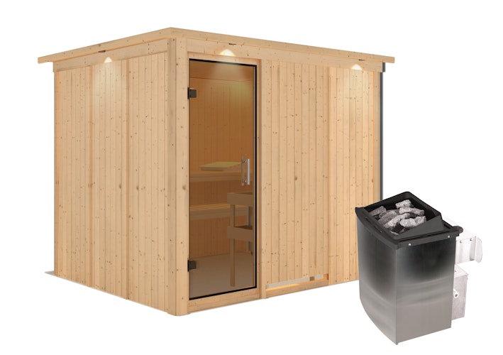 Karibu Sauna Gobin mit Fronteinstieg 68 mm