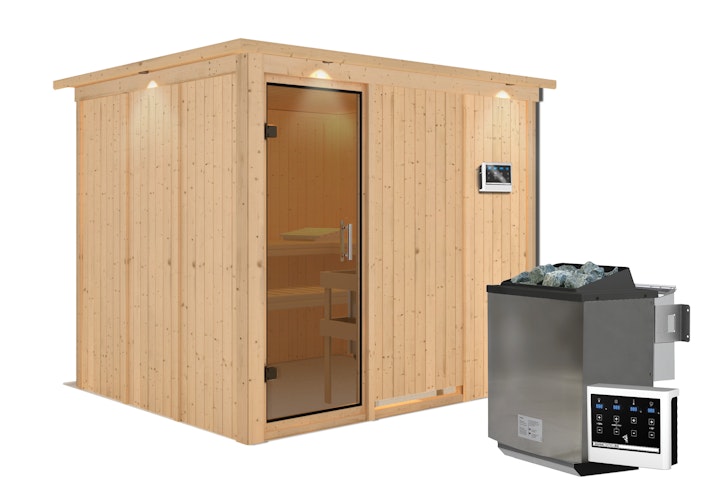 Karibu Sauna Gobin mit Fronteinstieg 68 mm