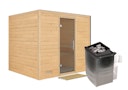 Vorschaubild Karibu Sauna Sonara - Massivholzsauna mit Fronteinstieg 38 mm
