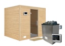 Vorschaubild Karibu Sauna Sonara - Massivholzsauna mit Fronteinstieg 38 mm