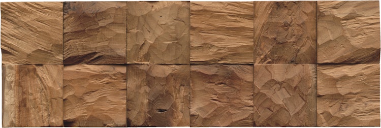 INDO rustikale Holzwandverkleidung Teak Diamondwood DWETC92N CUBe natur