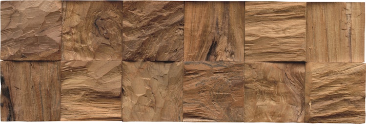 INDO rustikale Holzwandverkleidung Teak Diamondwood DWETC92N CUBe natur