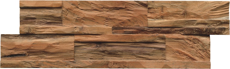 INDO rustikale Holzwandverkleidung Teak Diamondwood DWETC275N Natur