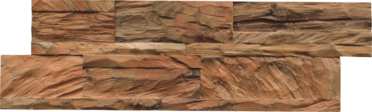 INDO rustikale Holzwandverkleidung Teak Diamondwood DWETC275N Natur