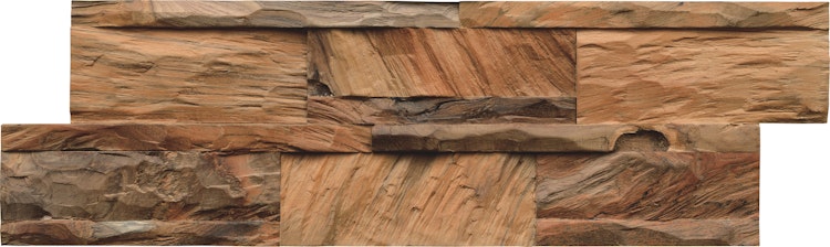 INDO rustikale Holzwandverkleidung Teak Diamondwood DWETC275N Natur