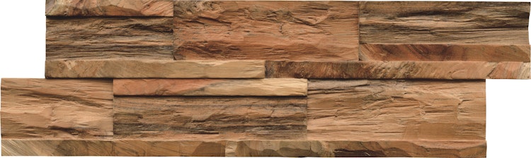 INDO rustikale Holzwandverkleidung Teak Diamondwood DWETC275N Natur