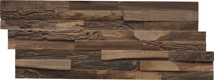 INDO rustikale Holzwandverkleidung Teak Elegance DA82050CH Charred