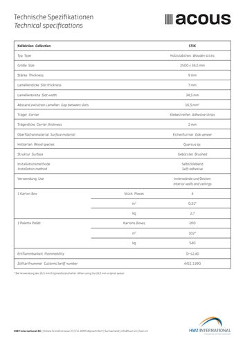 ACOUS Akustikplatten  PROF FSC AC01G EICHE HELLBRAUN