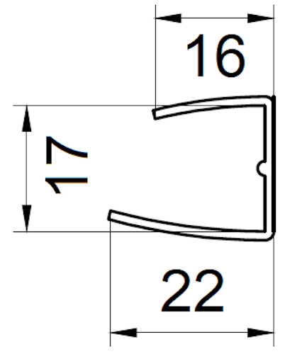 T&J Polycarbonat U-Profil für Stegplatten 16 mm