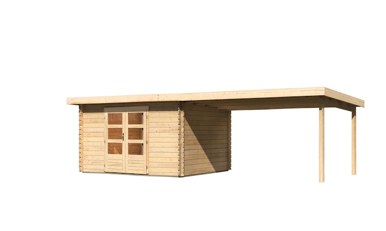 Karibu Woodfeeling Gartenhaus Bastrup 7 naturbelassen - 28 mm