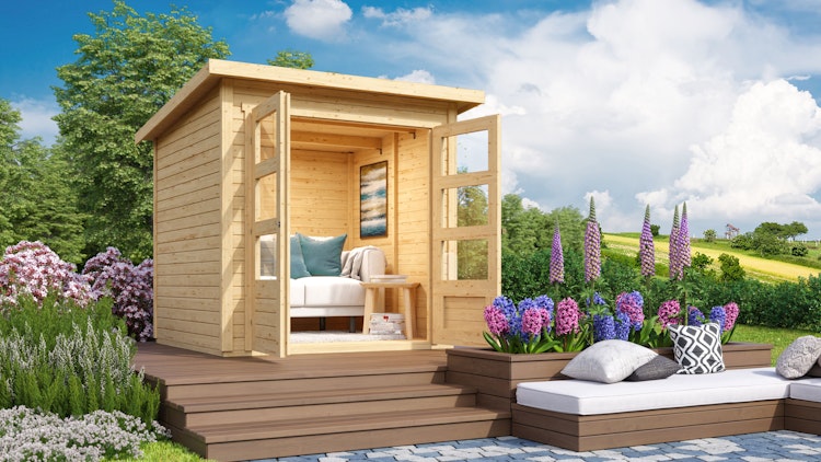 Karibu Woodfeeling Gartenhaus Stockach 2/3/4/5 - 19 mm inkl. gratis Innenraum-Pflegebox im Wert von 99€ Bild