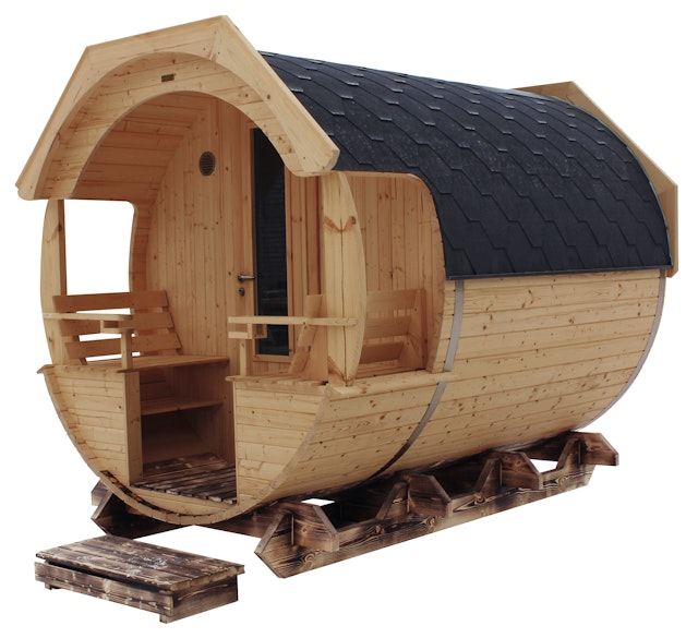 Wolff Finnhaus Premium Saunafass Finja 2 Thermoholz Vorschaubild Galerie