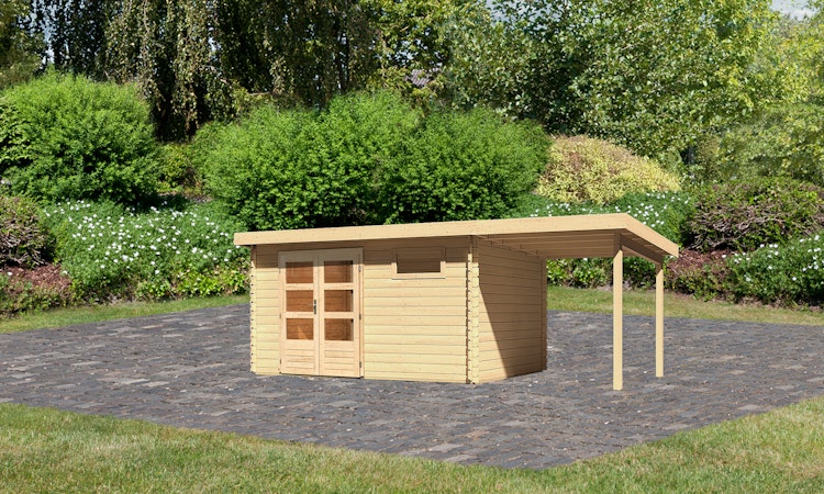 Karibu Woodfeeling Gartenhaus Bastrup 8 - 28 mm inkl. gratis Innenraum-Pflegebox im Wert von 99€ Bild