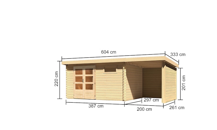 Karibu Woodfeeling Gartenhaus Bastrup 8 - 28 mm inkl. gratis Innenraum-Pflegebox im Wert von 99€ Bild