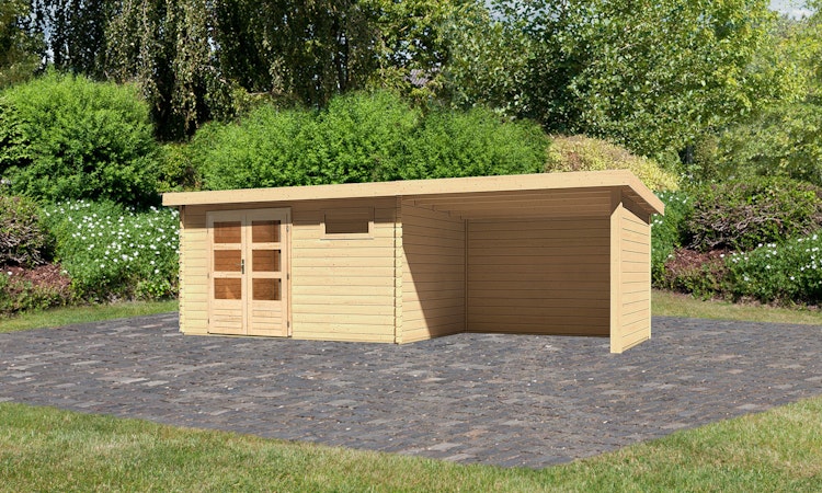 Karibu Woodfeeling Gartenhaus Bastrup 8 - 28 mm inkl. gratis Innenraum-Pflegebox im Wert von 99€ Bild