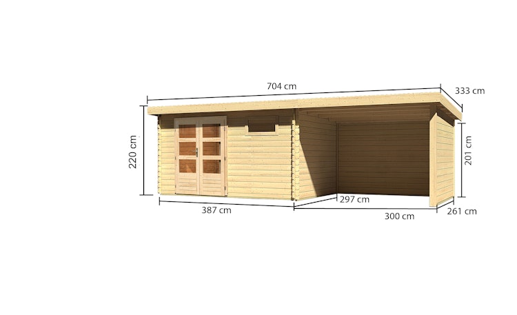 Karibu Woodfeeling Gartenhaus Bastrup 8 - 28 mm inkl. gratis Innenraum-Pflegebox im Wert von 99€ Bild