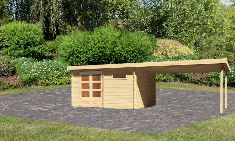 Karibu Woodfeeling Gartenhaus Bastrup 8 - 28 mm inkl. gratis Innenraum-Pflegebox im Wert von 99€ Bild