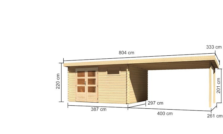 Karibu Woodfeeling Gartenhaus Bastrup 8 - 28 mm inkl. gratis Innenraum-Pflegebox im Wert von 99€ Bild