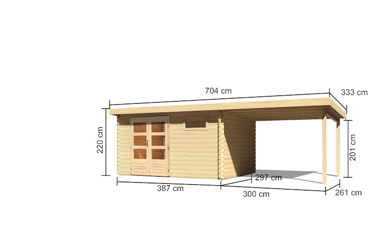 Karibu Woodfeeling Gartenhaus Bastrup 8 - 28 mm inkl. gratis Innenraum-Pflegebox im Wert von 99€ Bild