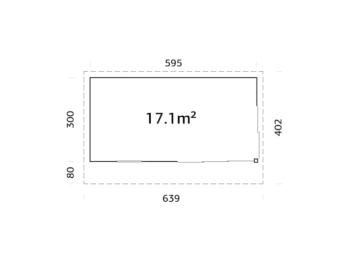 Palmako Gartenhaus Andrea 17,1 m² mit Schiebetür - 44 mm