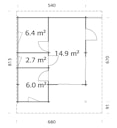 Vorschaubild Palmako Ferienhaus Cecilia 30,0 m² Slide Plus - 70 mm
