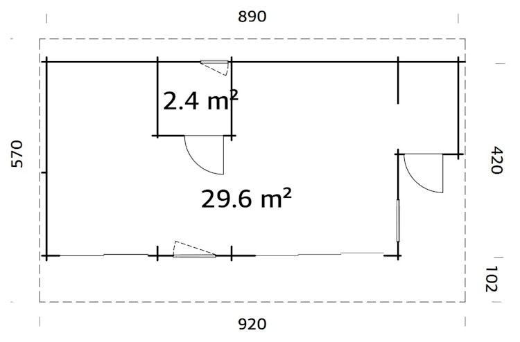 Palmako Ferienhaus Cecilia 32,0 m² Slide Plus - 70 mm