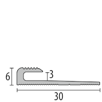 Parkettfreund -Einfassprofil PF 804 F2 edelstahloptik 1000x30 mm - 3 mm Aluminium eloxiert gerillt