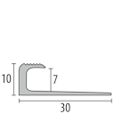 Vorschaubild Einfassprofil PF 805 silber 100 cm Universal gebohrt Aluminium eloxiert Bild