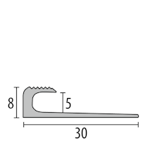 Parkettfreund -Einfassprofil PF 806 F5 gold 1000x30 mm - 5 mm Aluminium eloxiert gerillt