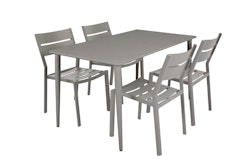 Brafab 4er Dining-Set DELIA, Tisch 140 x 78 cm + 4 Stühle, Aluminium