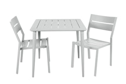 Brafab 2er Dining-Set DELIA, Tisch + 2 Stühle, Aluminium Weiß