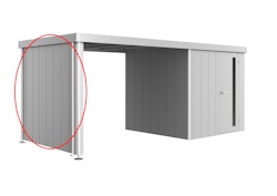 Biohort Seitenwand für Seitendach zu Gerätehaus Neo Breite 300 cm  Neo Größen 2A/2B/2C/2D silber-metallic