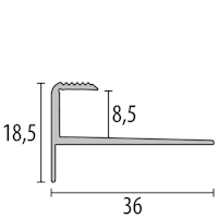 Parkettfreund -Treppenkantenprofil PF 810 F6 bronze 1000x36 mm - 8,5 mm Aluminium eloxiert gerillt