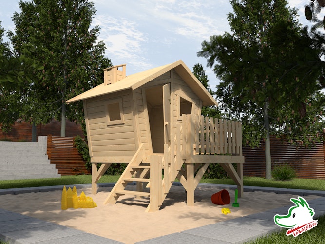 Weka Tabaluga Kinderspielhaus Lotti mit Treppe und Terrasse Bild