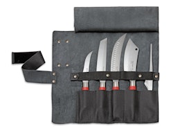 F. DICK Leder-Rolltasche, Red Spirit, 5-teilig schwarz